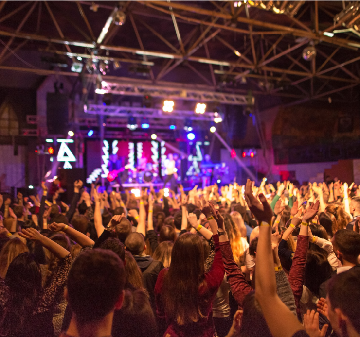 Concierto con personas eufóricas